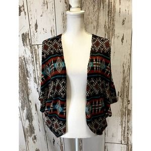 Loila Colorful Aztec Print Batwing Sweater